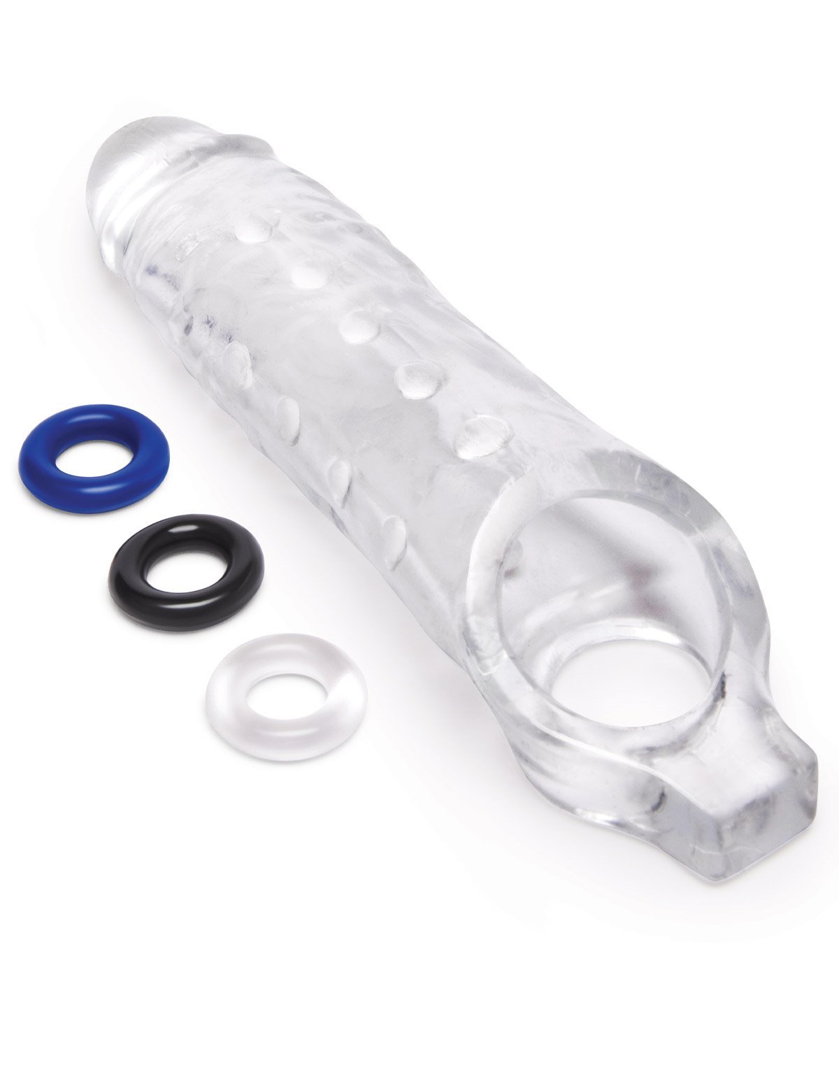 alternate image for Size Up 1 Inch See-Thru Studded Penis Extender W/ Ball Loop
