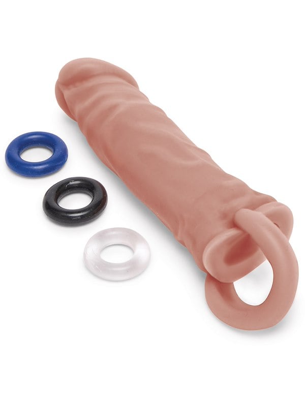 Size Up 1 Inch Caramel Realistic Penis Extender W/ Ball Loop default view Color: CAR