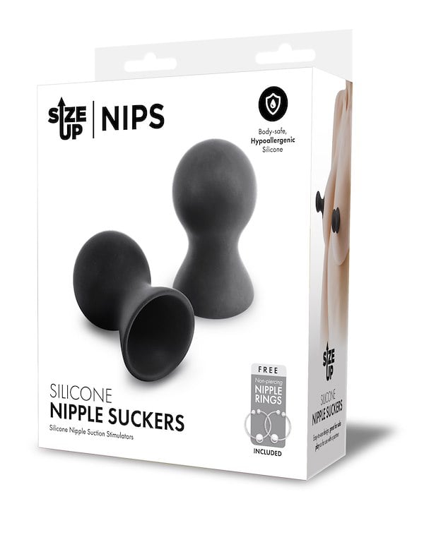 Size Up Black Silicone Nipple Suckers ALT1 view Color: BK