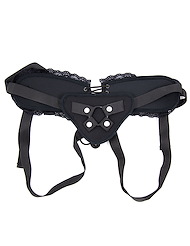 Additional BK view of product KINK & CONSENT - BLACK LACE STRAP-ON HARNESS with color code ALT3