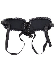 Additional BK view of product KINK & CONSENT - BLACK LACE STRAP-ON HARNESS with color code ALT4