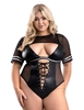 Additional BLACK/WHITE view of product GO DEEP SPORT THEMED PLUS SIZE BEDROOM COSTUME with color code BW
