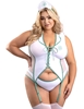 Additional WHITE/GREEN view of product PLUS SIZE HERBAL REMEDY BUDTENDER BEDROOM COSTUME with color code WGR
