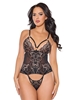 Additional BLACK/ROSE GOLD view of product GISELLE TEDDY WITH REMOVABLE BACKLESS PANTY with color code BP