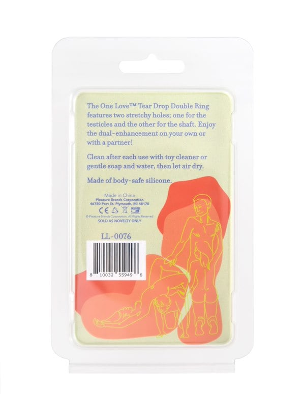 One Love - Tear Drop Double Ring ALT3 view Color: BK