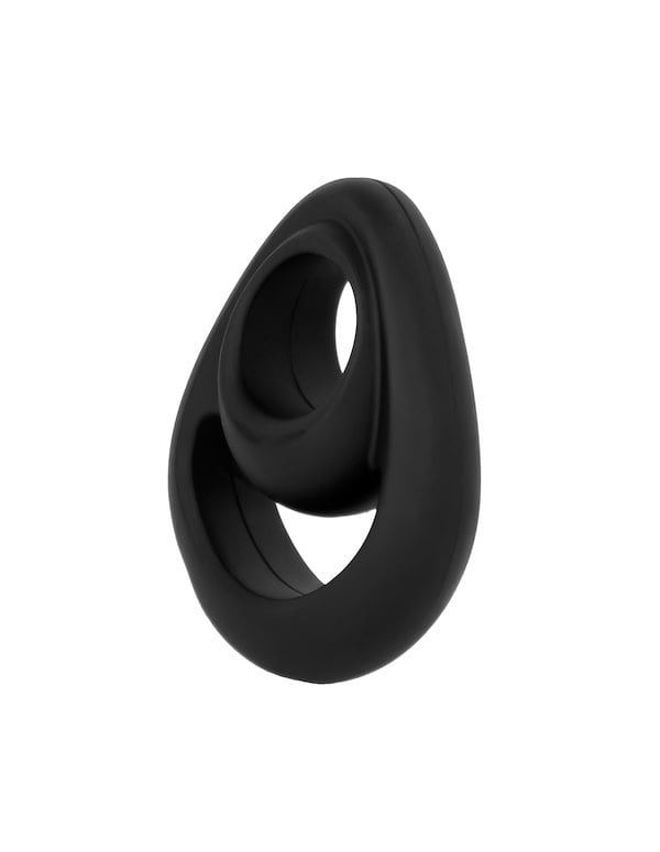 One Love - Tear Drop Double Ring ALT6 view Color: BK