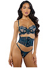 Additional TEAL view of product EDEN 3PC BRA AND THONG SET WITH WAIST CINCHER with color code TL
