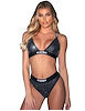 Additional BLACK view of product PLAYBOY RHINESTONE BRA TOP AND HIGH WAIST BRIEF with color code BK