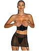 Additional BLACK view of product WEAR ME NOW, WEAR ME LATER VINYL UNDERBUST BUSTIER AND SKIRT WITH G-STRING with color code BK
