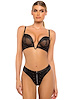 Additional BLACK view of product LUST & LEATHER 2PC BRA AND THONG with color code BK
