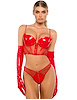Additional RED view of product MIDNIGHT MINX FAUX PATENT LEATHER BUSTIER TOP AND THONG with color code RD