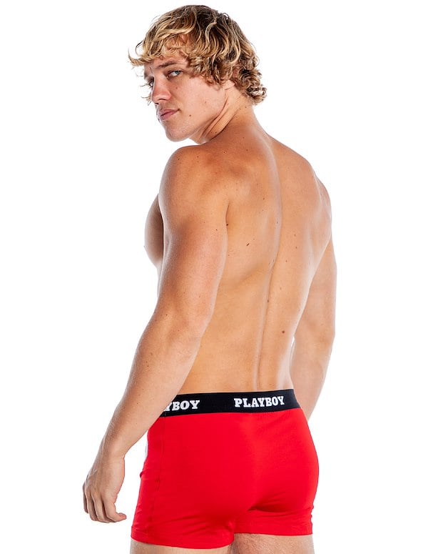 Playboy Red Athletic Lounge Boxer Brief ALT1 view Color: RD