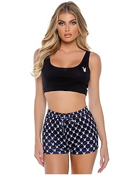 Front view of PLAYBOY LOUNGEWEAR TANK AND SHORTS