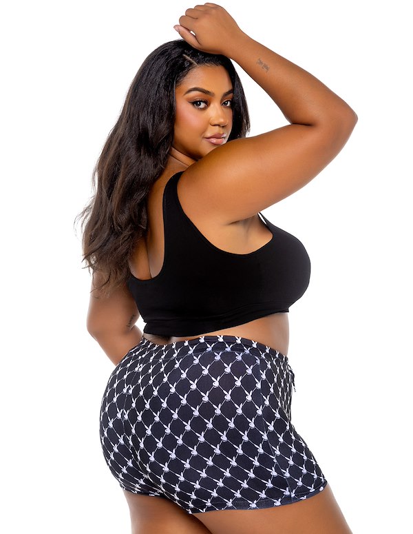 Playboy Plus Size Loungewear Tank And Shorts ALT1 view Color: BK
