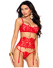 Additional RED view of product MABEL RED EMBROIDERED 3PC SET with color code RD