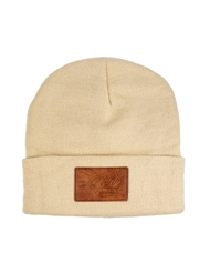 Alternate back view of LOVERS LANE BEIGE BEANIE