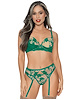 Additional GREEN view of product AUDREY EMBROIDERED 3PC BRA SET with color code GR