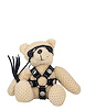 Additional BEIGE/BLACK view of product BDSM TEDDY BEAR KEYCHAIN with color code BEBK