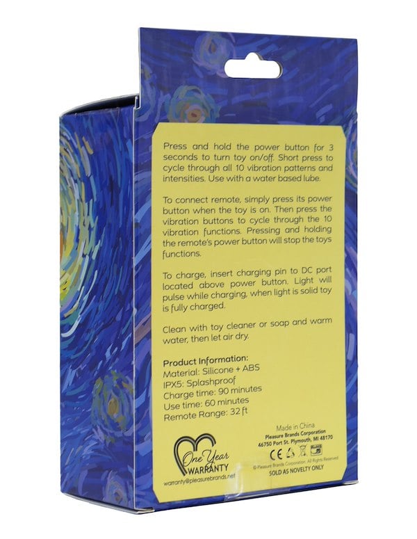 Starry Nights - Vibrating Cock Ring W/ Remote ALT2 view Color: BK