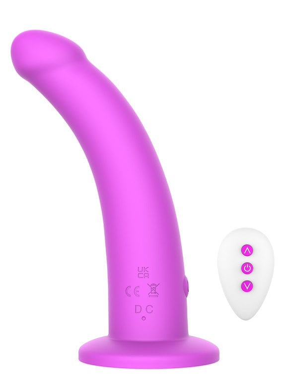 Auxiliary - V1 Vibrating Dildo W/ Remote ALT1 view Color: PR