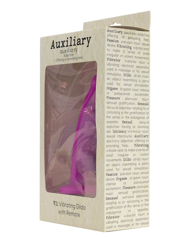 Auxiliary - V1 Vibrating Dildo W/ Remote ALT3 view Color: PR