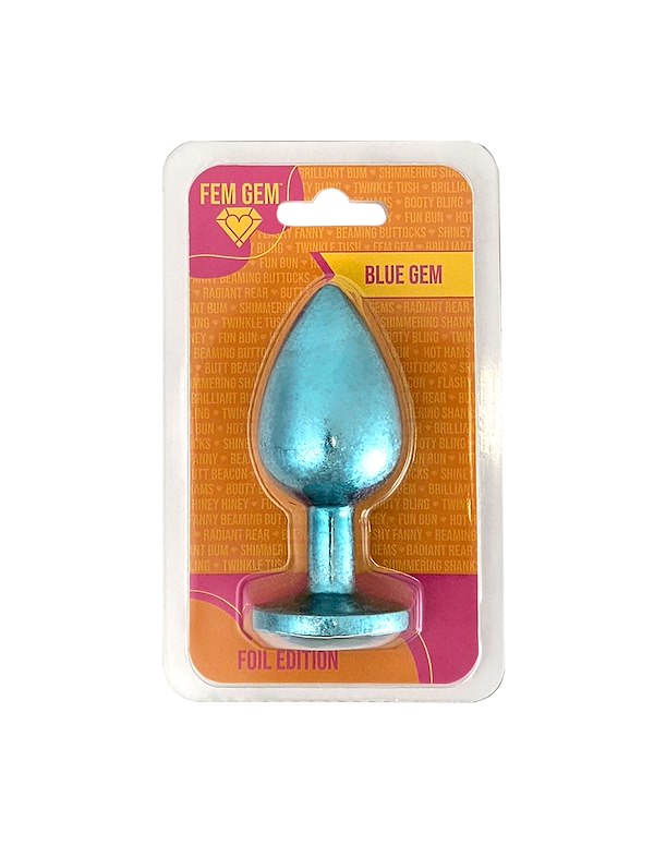 FEM GEM - FOIL EDITION - BLUE PLUG W/ BLUE GEM ALT2 view Color: BL