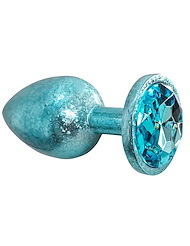 Alternate front view of FEM GEM - FOIL EDITION - BLUE PLUG W/ BLUE GEM