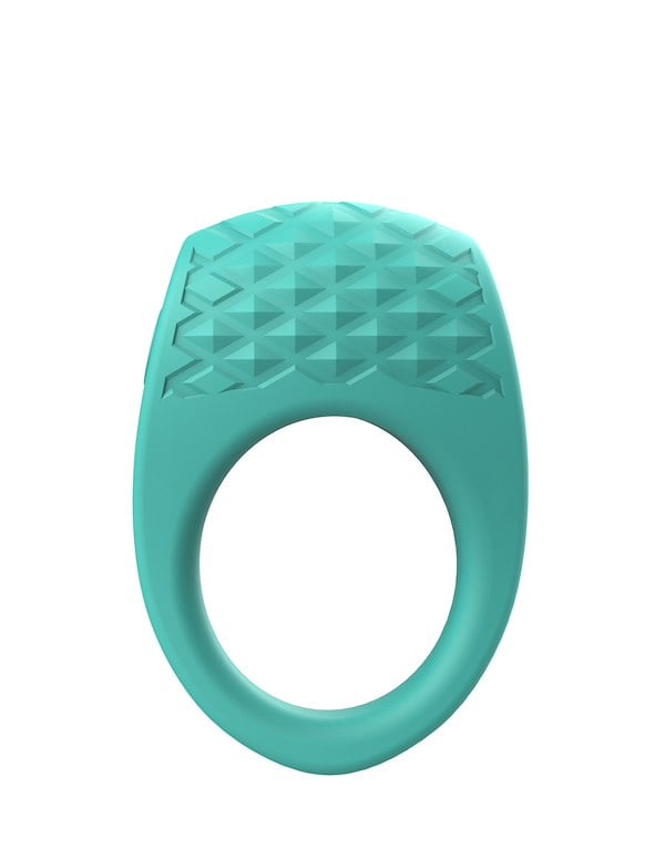 ONE LOVE - TEXTURED VIBRATING COCK RING ALT1 view Color: TQ