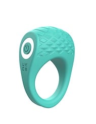 Alternate front view of ONE LOVE - TEXTURED VIBRATING COCK RING