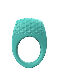 Alternate back view of ONE LOVE - TEXTURED VIBRATING COCK RING