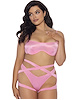 Additional BUBBLEGUM PINK view of product ZOE OIL SLICK 3PC BRA SET with color code BBG