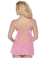 Alternate back view of ZOE OIL SLICK UNDERWIRE BABYDOLL