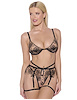 Additional BLACK view of product DELILAH EMBROIDERED 3PC BRA SET with color code BK