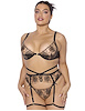 Additional BLACK view of product DELILAH EMBROIDERED 3PC PLUS SIZE BRA SET with color code BK