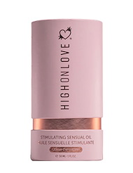 Alternate back view of HIGH ON LOVE STIMULATING SENSUAL OIL - 300MG CBD