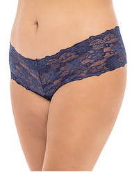 Front view of GOODNIGHT KISS LACE UP PLUS SIZE BOYSHORT