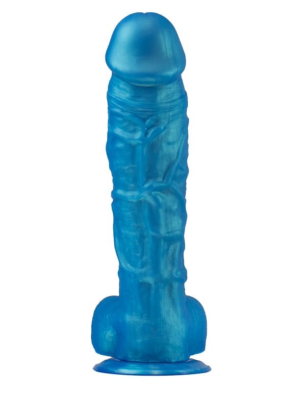 Sizable Suitor - 9 Blue Dildo ALT2 view Color: BL