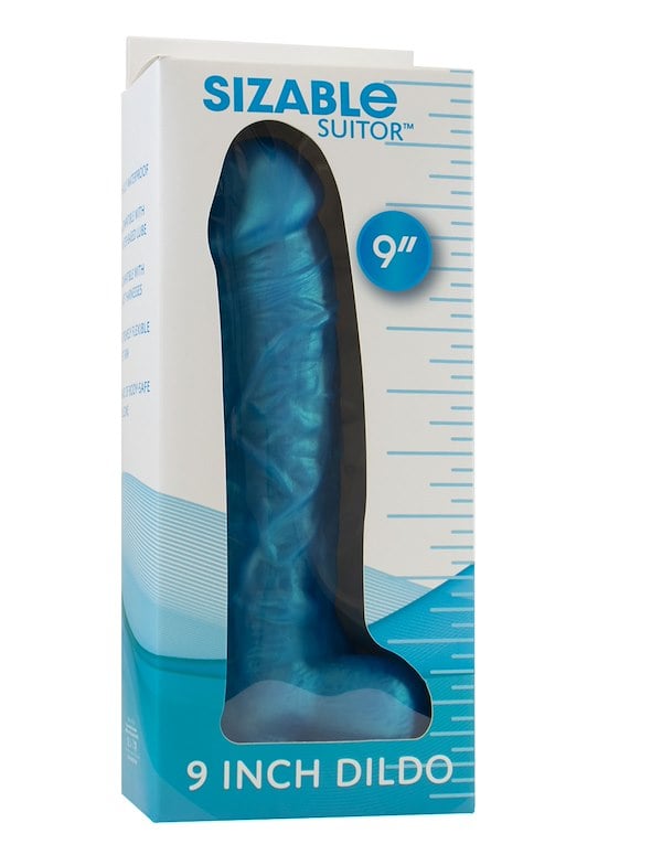 Sizable Suitor - 9 Blue Dildo ALT4 view Color: BL
