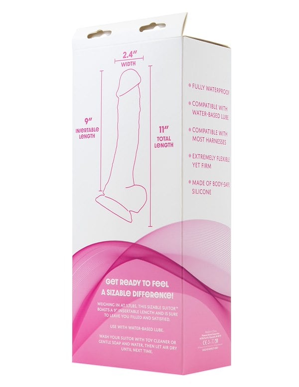Sizable Suitor - 9 Inch Pink Dildo ALT6 view Color: PK