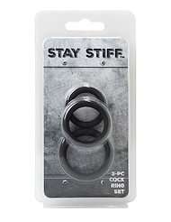 Additional BK view of product STAY STIFF - 3PC COCK RING SET - SMALL with color code ALT3