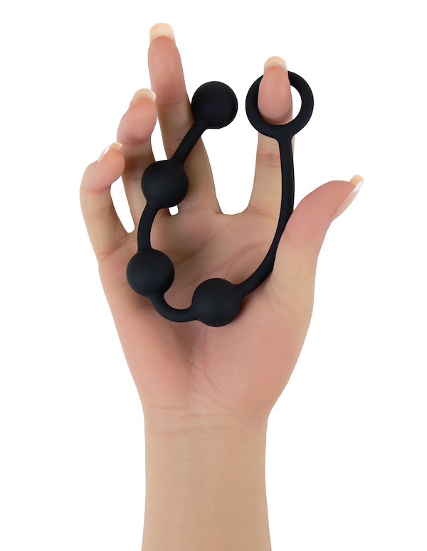SWEET CHEEKS - SILICONE ANAL BEADS ALT2 view Color: BK