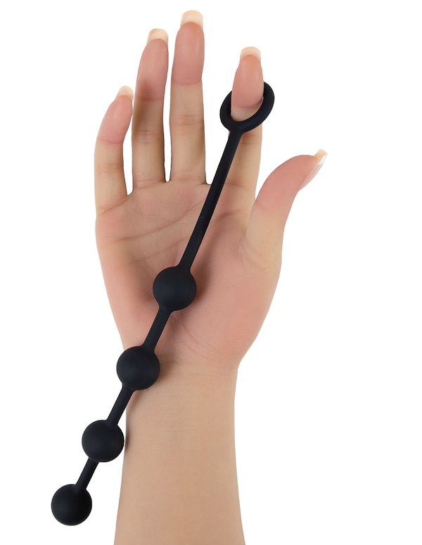 SWEET CHEEKS - SILICONE ANAL BEADS ALT3 view Color: BK