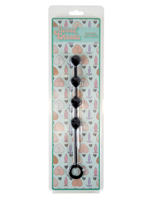 SWEET CHEEKS - SILICONE ANAL BEADS ALT4 view Color: BK