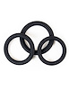 Additional BLACK view of product STAY STIFF - 3PC COCK RING SET with color code BK