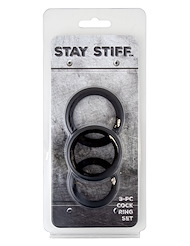 Additional BK view of product STAY STIFF - 3PC COCK RING SET - LARGE with color code ALT4