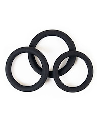 Front view of STAY STIFF - 3PC COCK RING SET - LARGE