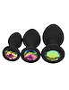 Additional BLACK view of product FEM GEM - 3PC SILICONE PLUG SET with color code BK
