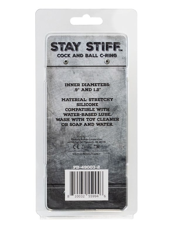 Stay Stiff - Cock And Ball C-Ring ALT6 view Color: BK