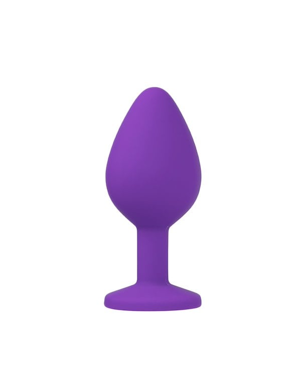 Fem Gem - Silicone Plug W/ Purple Gem ALT1 view Color: PR