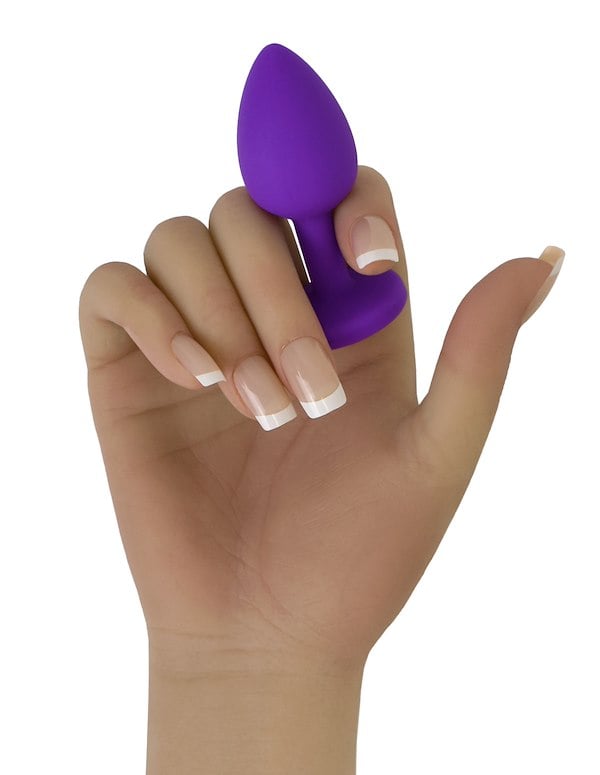 Fem Gem - Silicone Plug W/ Purple Gem ALT2 view Color: PR